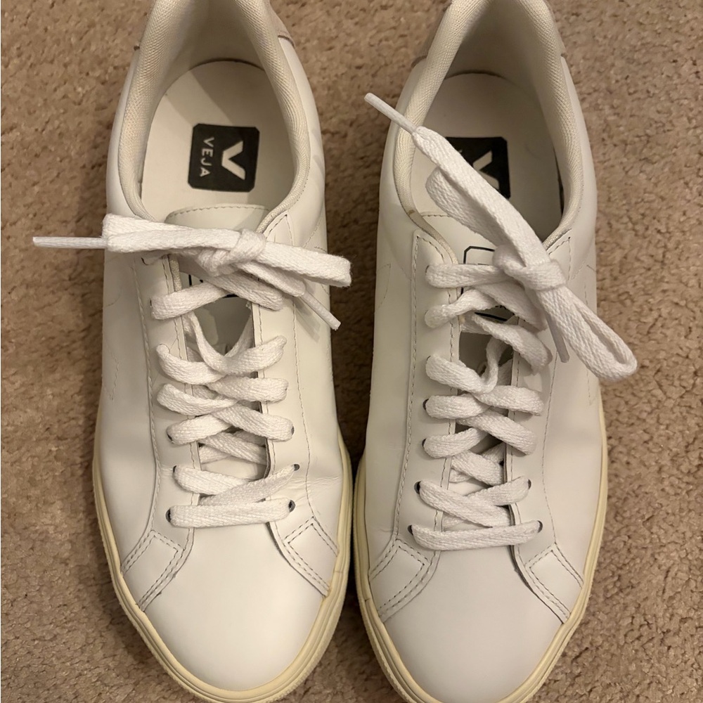 Veja Classic White Lace-Up Sneakers